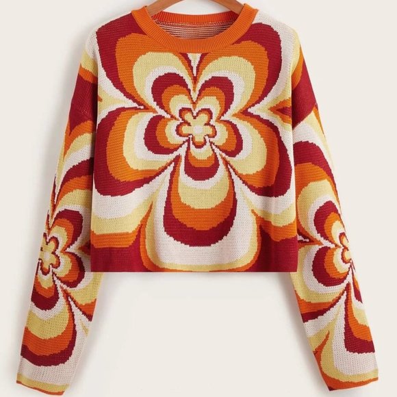 ISO: Shein Floral Pattern Sweater/Fashion Nova Explosive Flower Sweater - Picture 1 of 1